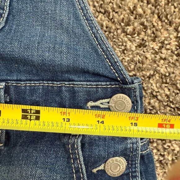 Old Navy Short Jean Overalls Straight 90s Medium Wash Denim Small - Picture 5 of 7